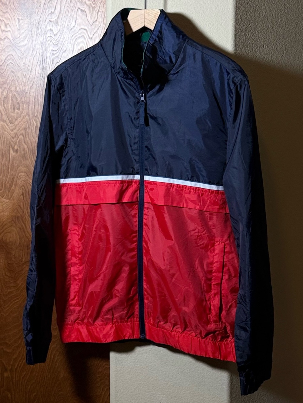 Vintage C&A Colorblock Windbreaker Jacket Men’s Medium Red Navy Lightweight